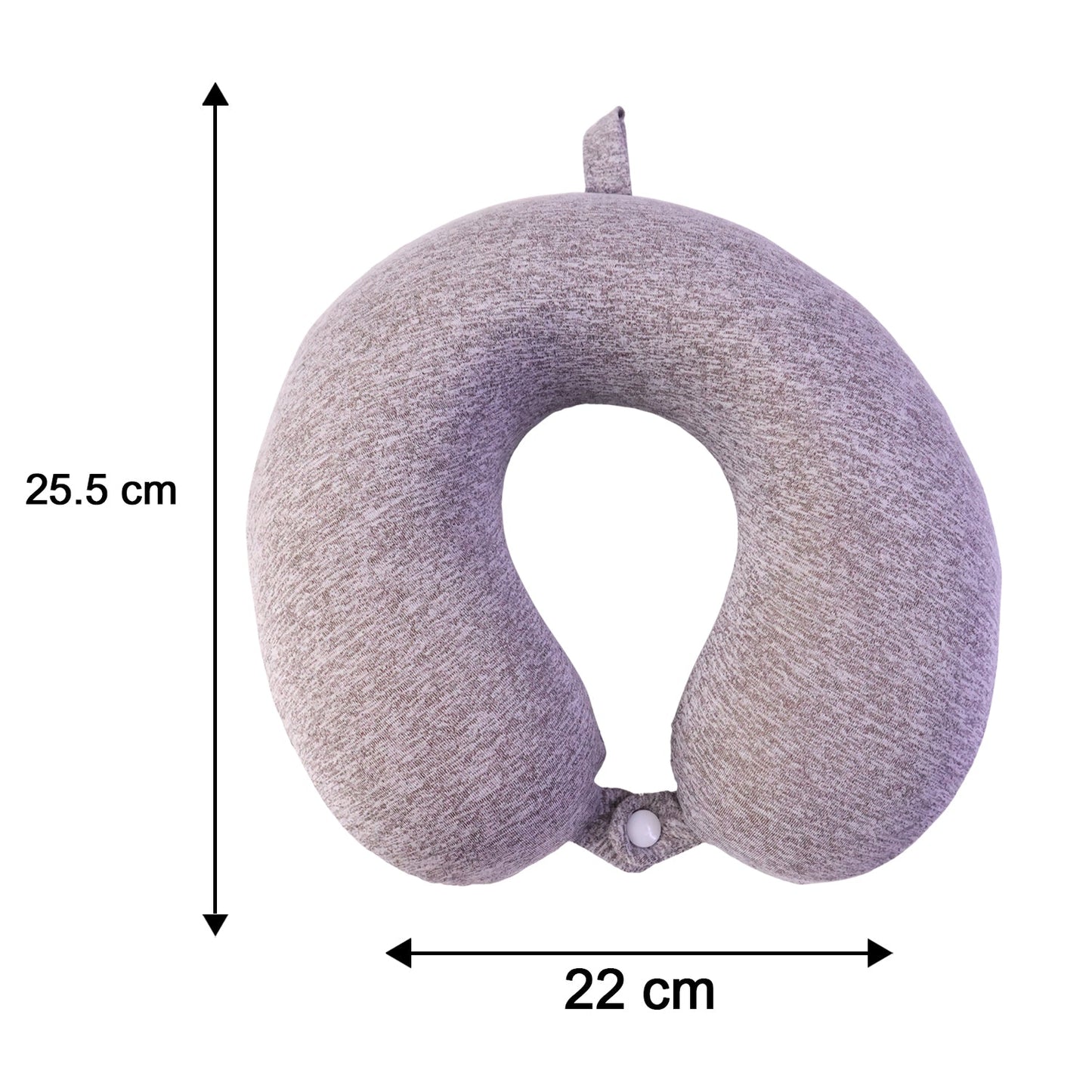 U Shaped Soft Travel Neck Pillow Grey Melange Head Neck Support (1 Pc)