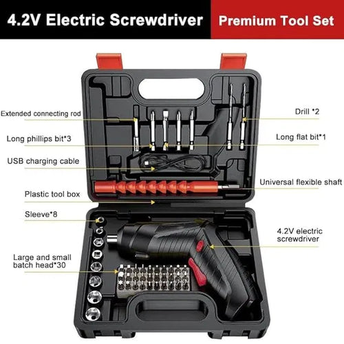 🔧⚡ URBANCARTGO PREMIUM METAL ELECTRIC SCREWDRIVER – 47 PCS PRECISION BIT SET | CORDLESS POWER TOOL KIT FOR HOME, DIY, ELECTRONICS &amp; REPAIRS 💎🛠️
