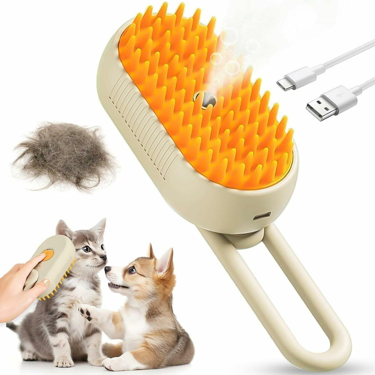 Electric Spray Handle Massage Brush Hair Removal Brush Steam (1 Pc)